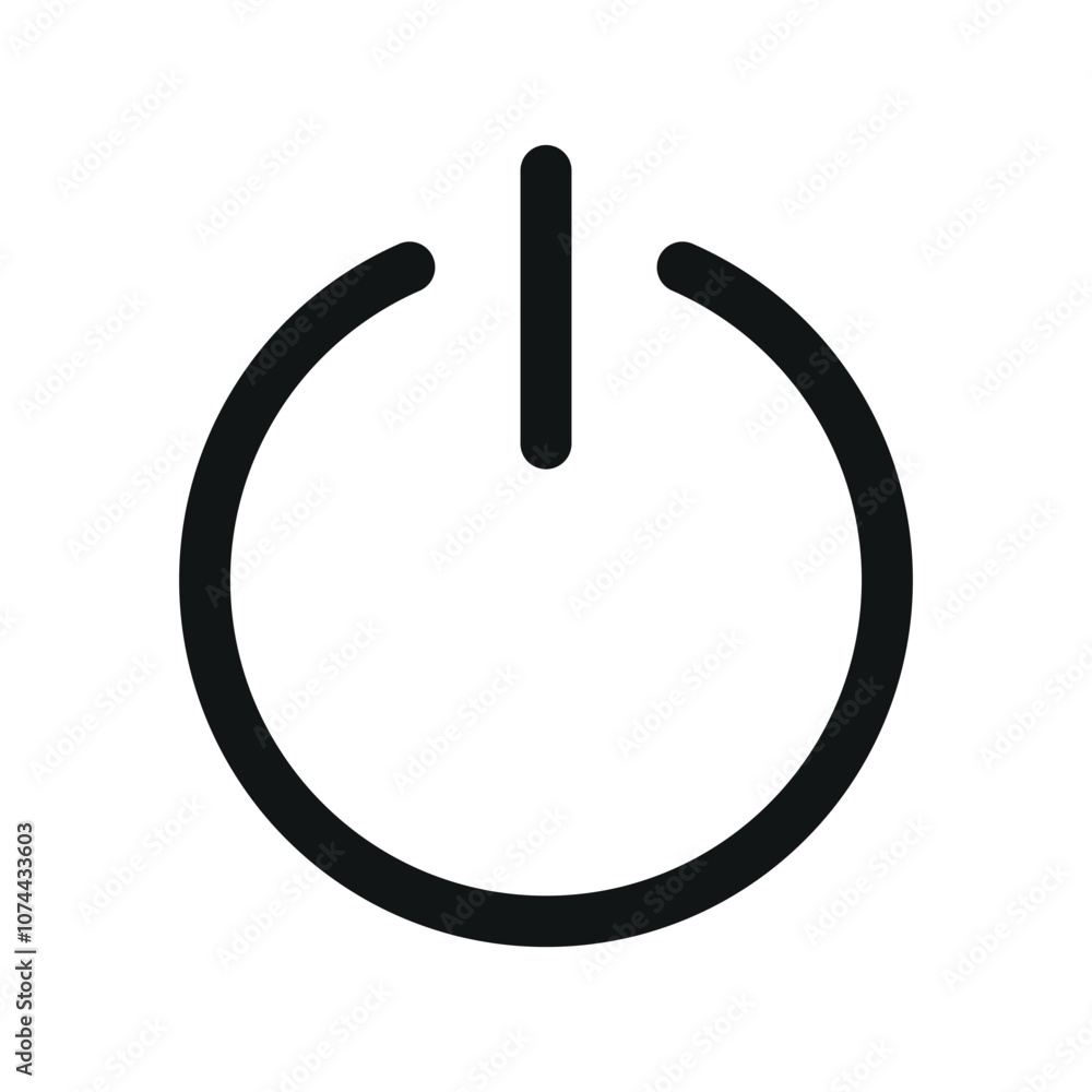 Poster power button ui icon, button on off simple line user interface vector symbol