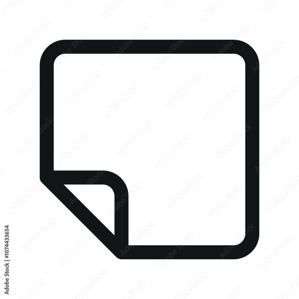 Poster sticker ui icon, note simple line user interface vector symbol
