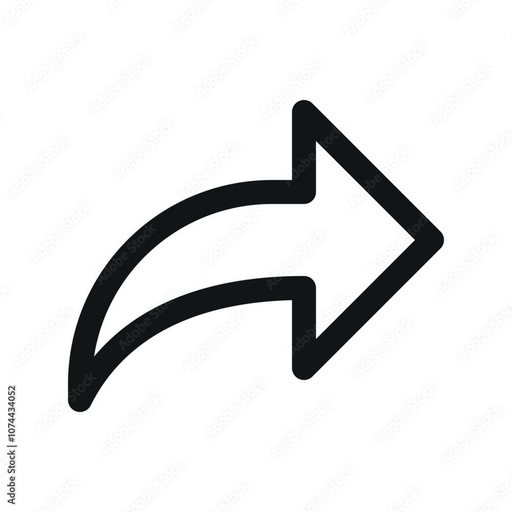 Poster share arrow ui icon, share button simple line user interface vector symbol