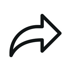 Share arrow UI icon, share button simple line user interface vector symbol