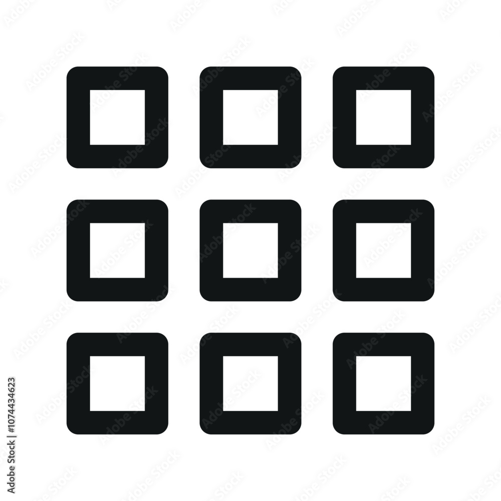  grid menu ui icon, grid view simple line user interface vector symbol