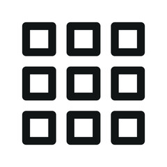 Grid menu UI icon, grid view simple line user interface vector symbol