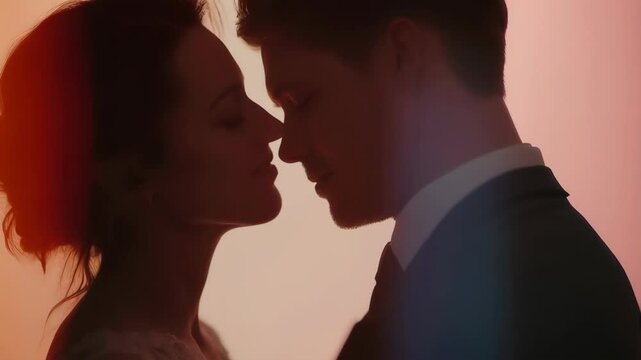 Intimate first dance moment with romantic bokeh lighting captures wedding magic, perfect for wedding videography services and bridal marketing campaigns