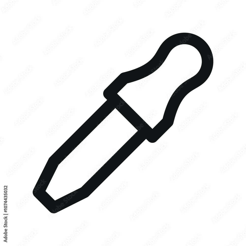 Poster pipette ui icon, dropper simple line user interface vector symbol