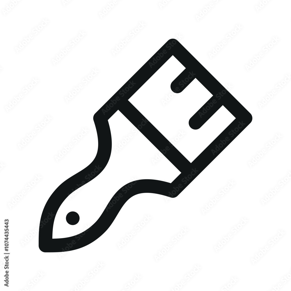 Poster paintbrush ui icon, paint brush simple line user interface vector symbol