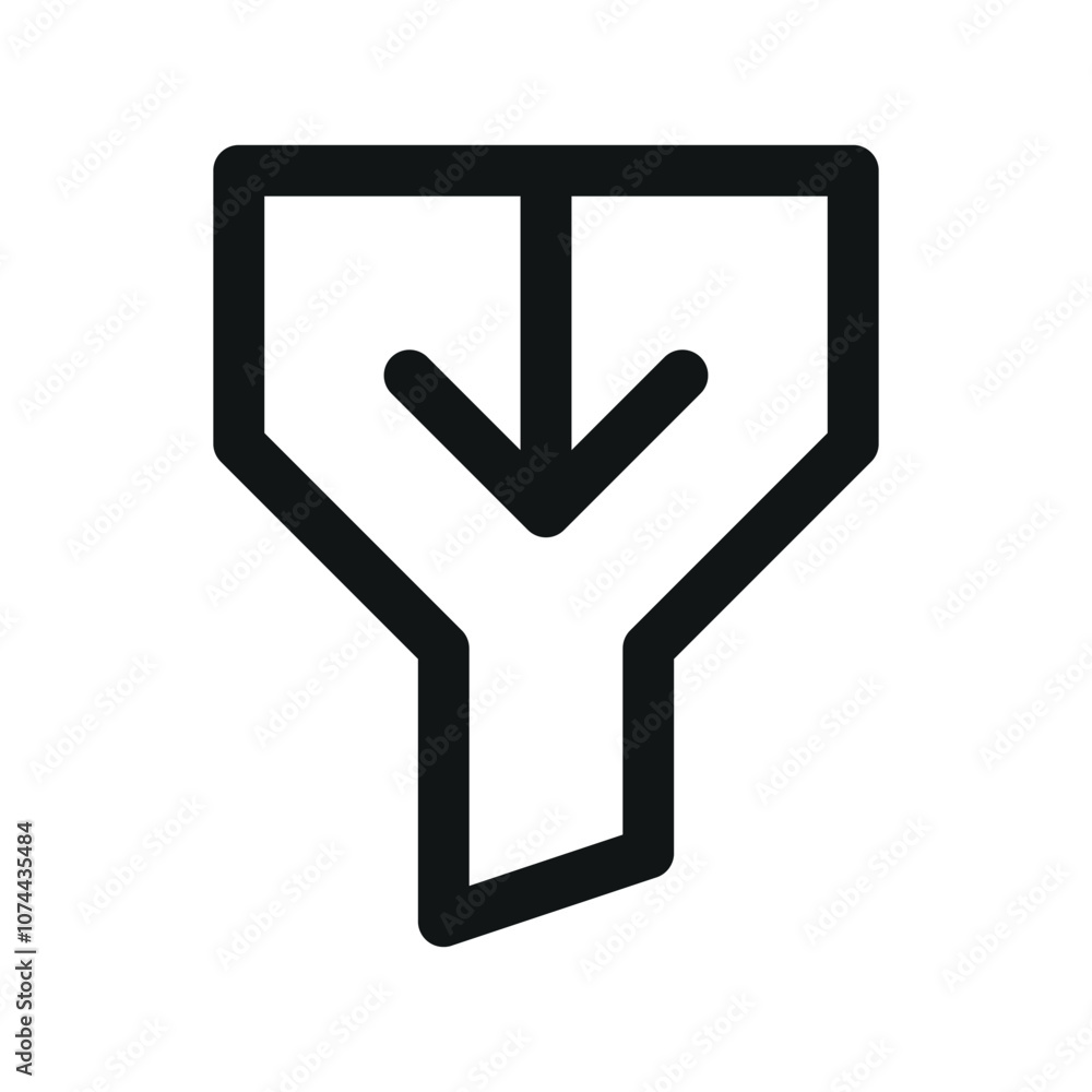 Aufkleber funnel arrow ui icon, funnel flow simple line user interface vector symbol