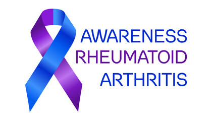 Vector Illustration World Rheumatoid Arthritis Awareness Day,  Realistic Ribbon Loop. 2 February. Design Template for Websites Magazines. Vector