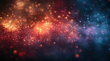 Fototapeta premium Stunning Abstract Background of Colorful Bokeh Lights Creating a Dreamy Atmosphere in a Blend of Orange, Blue, and Purple Hues for Creative Design Projects