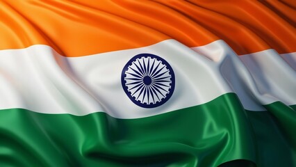 Indian flag waving in the wind