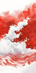 Chinese style waves, elegant classical ink painting, Chinese New Year, New Year, auspicious, poster, wallpaper, background, e-commerce poster, advertisement