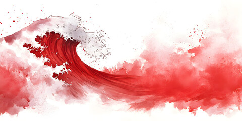 Chinese style waves, elegant classical ink painting, Chinese New Year, New Year, auspicious, poster, wallpaper, background, e-commerce poster, advertisement