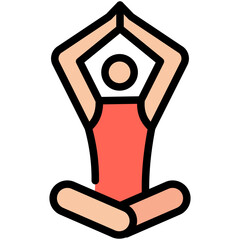 meditation filled line icon