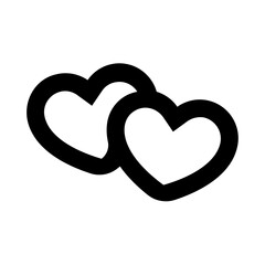 Hearts In Love Line Icon