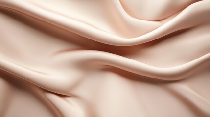 Obraz premium Elegant and soft peach satin fabric draped gracefully, perfect for luxurious backgrounds and textile designs.