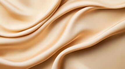 Naklejka premium Elegant cream satin fabric with smooth, flowing texture perfect for fashion, textile, and interior design projects.