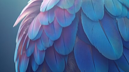 Obraz premium Close-up shot of blue feathers. This photo can be used for designs, backgrounds, or textures.