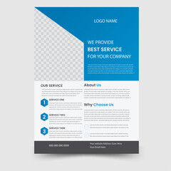 A4 Size Creative simple Corporate business flyer template,design with  natural shape 
5