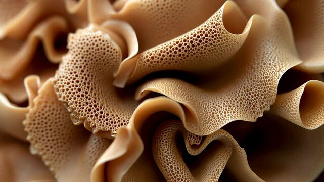 A close-up of Injera, a spongy flatbread made from teff flour, commonly eaten in Ethiopia and Eritrea