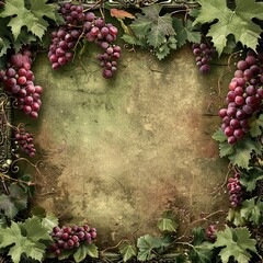 Frame with Lush Grape Cluster and Vine Background Celebrating National Make a Difference Day