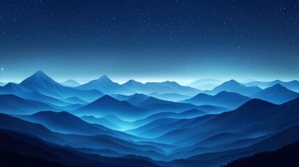 Gradient background with a sky-inspired blend of light blue to deep navy, mimicking a clear sky fading into night