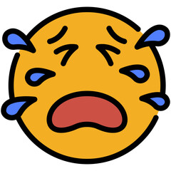 cry filled line icon