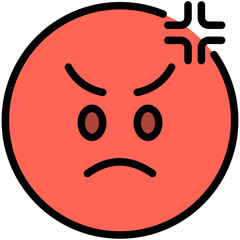 angry filled line icon