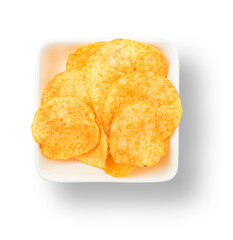 snacks potato chips tortilla chips isolated on white background