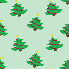 seamless new year pattern with Christmas tree