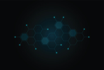 abstract blue background with heptagons.