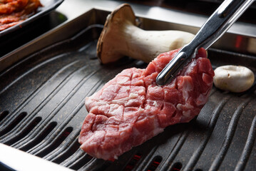 양념갈비와 버섯