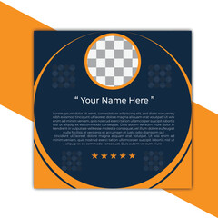 Modern client testimonial, customer feedback social media post template layout or web banner design with color variation template. Customer feedback testimonial social media post web banner template.