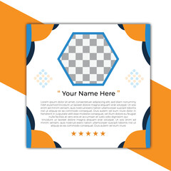 Modern client testimonial, customer feedback social media post template layout or web banner design with color variation template. Customer feedback testimonial social media post web banner template.