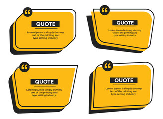 Quote text box outline frame banner vector template