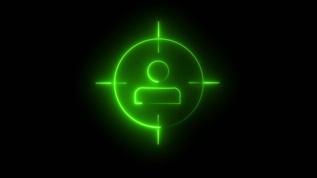 hunting, target audience, shoot, Crosshair, gun aim, sniper target, bullseye, hunting Neon target cross animation, Crosshair, gun aim, rotation with color blink. Glowing neon aim icon, looped spin. Cr