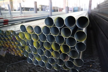 steel pipe product group square pipe Construction steel products such as black steel pipes, image...