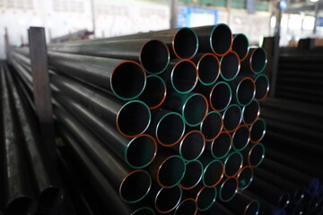 steel pipe product group square pipe Construction steel products such as black steel pipes, image...