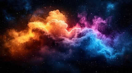 Fototapeta premium Stunning Cosmic Cloud Display in Vibrant Colors Showcasing a Majestic Night Sky Filled with Stars and Nebulae, Perfect for Space-Themed Projects and Backgrounds
