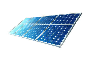 A solar panel featuring blue photovoltaic cells arranged in a grid, designed for harnessing solar energy.