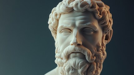 Marble bust of Epicurus, an ancient Greek philosopher.