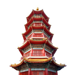 Naklejka premium Stunning pagoda architecture with vibrant colors and intricate details. transparent background