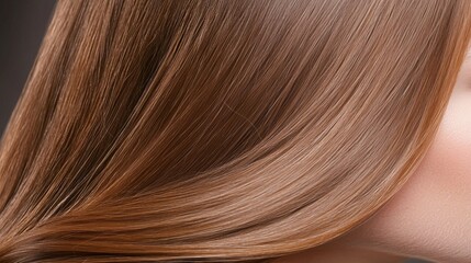 Fototapeta premium A woman's long brown hair is shown in detail