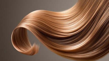 A long, curly brown hair with a shiny appearance