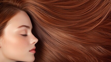 Obraz premium A woman with long brown hair is sleeping