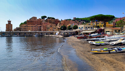 View of the port of Rio Marina on Elba