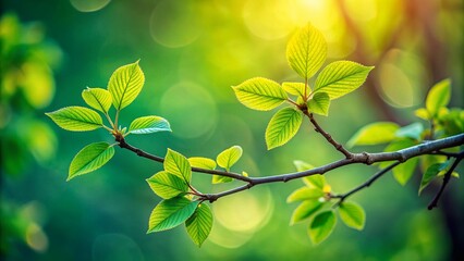 Captivating Portrait Photography Featuring a Beautiful Tree Branch with Lush Leaves and a Soft Background, Perfect for Nature Lovers and Environmental Awareness Campaigns