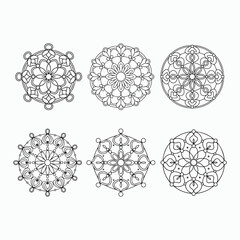mandala art set vector