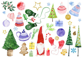 Weihnachten div Motive in Aquarell handgemalt