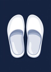 A pair of white shoes with a blue background