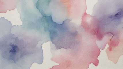 A soft pastel blend of blue, pink, and lavender water color on white paper.
