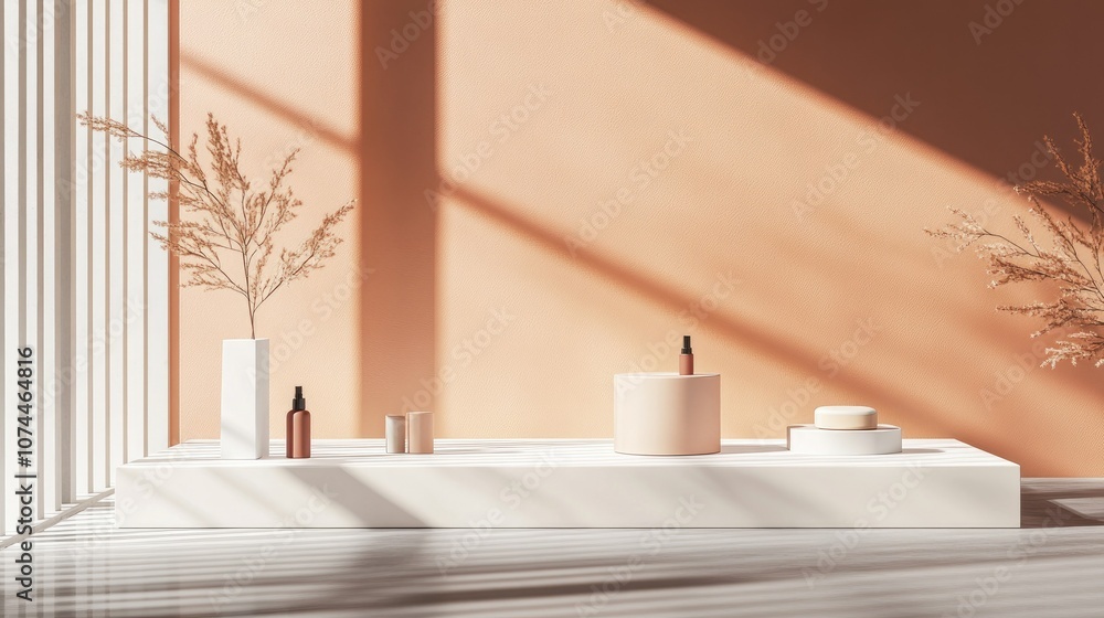 Poster sleek 3d-rendered product display platform with clean lines, ready for showcasing modern products ag